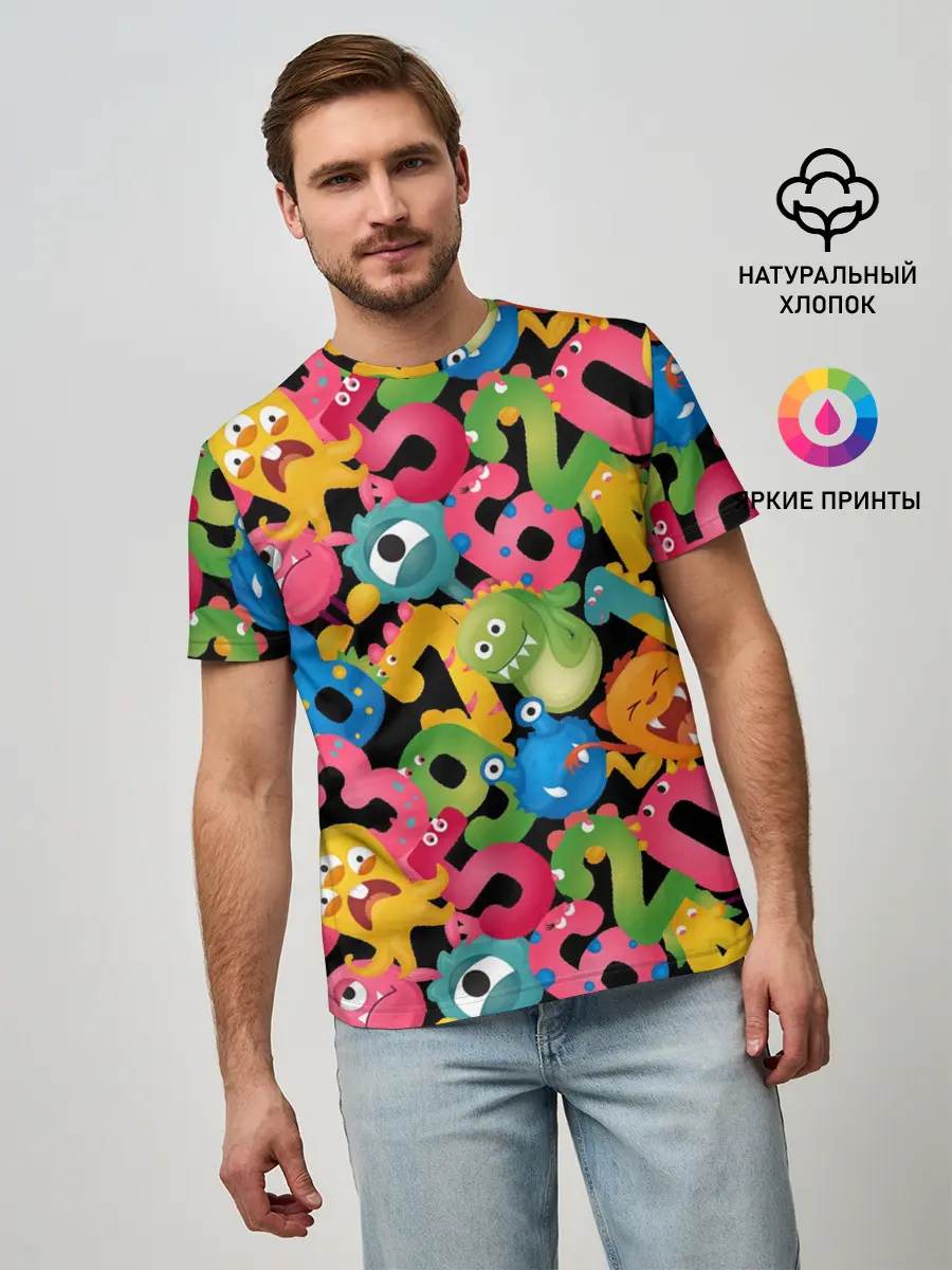 Мужская базовая футболка / Monstry с цифрами