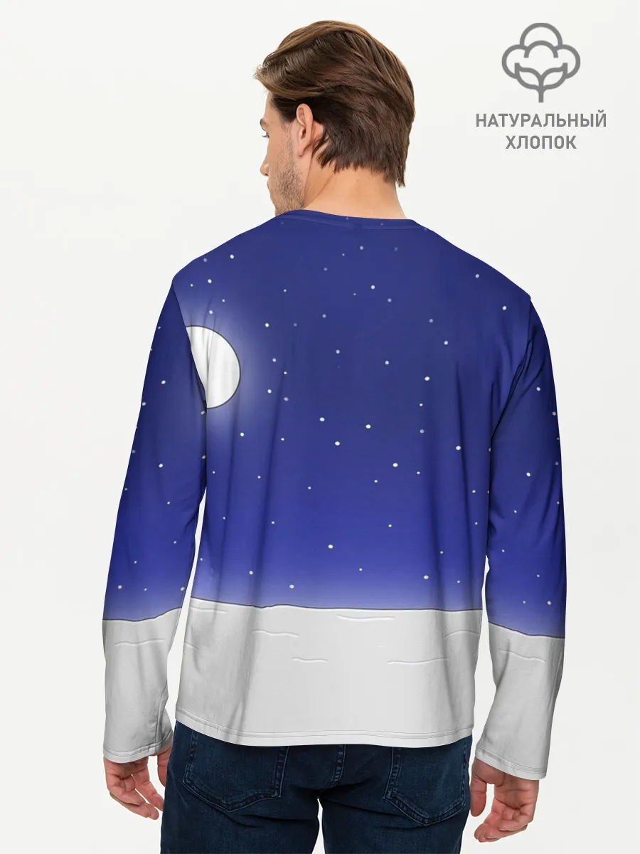 Мужской лонгслив базовый / Гомер Санта Клаус