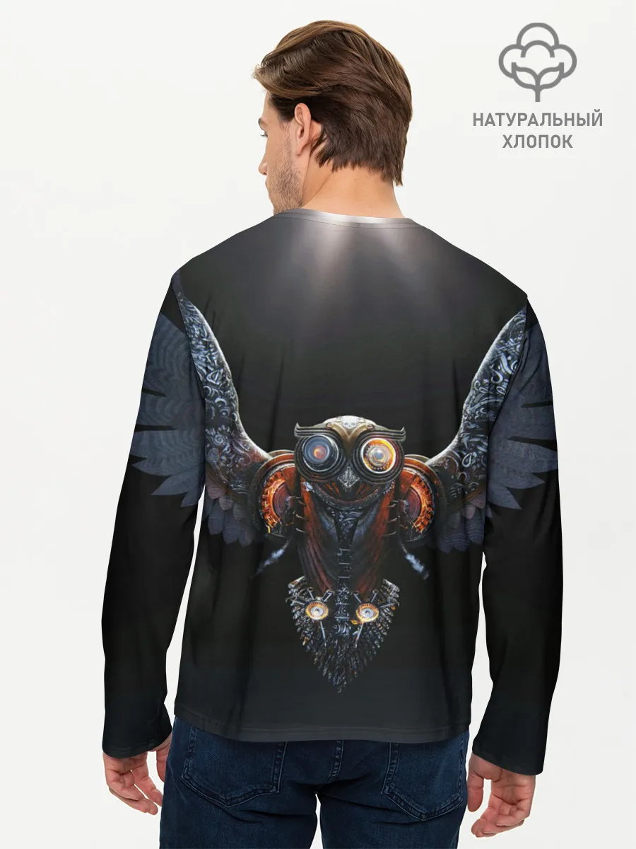 Мужской лонгслив базовый / Steampunk owl