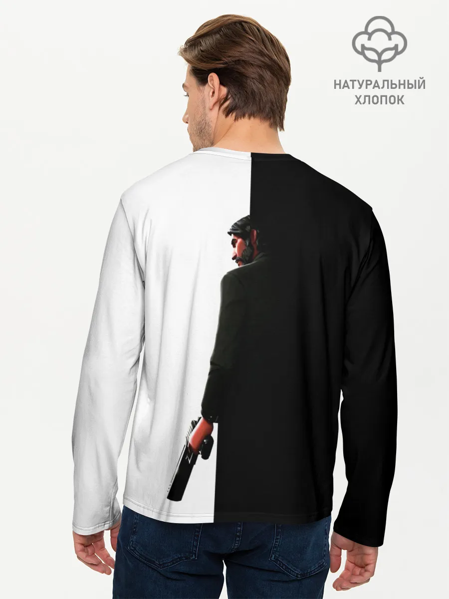 Мужской лонгслив базовый / The Reaper Half Black Fortnite