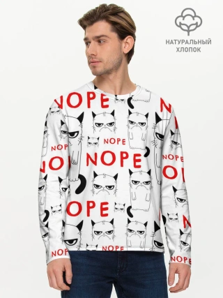 Мужской лонгслив базовый / Grumpy Cat. Nope!