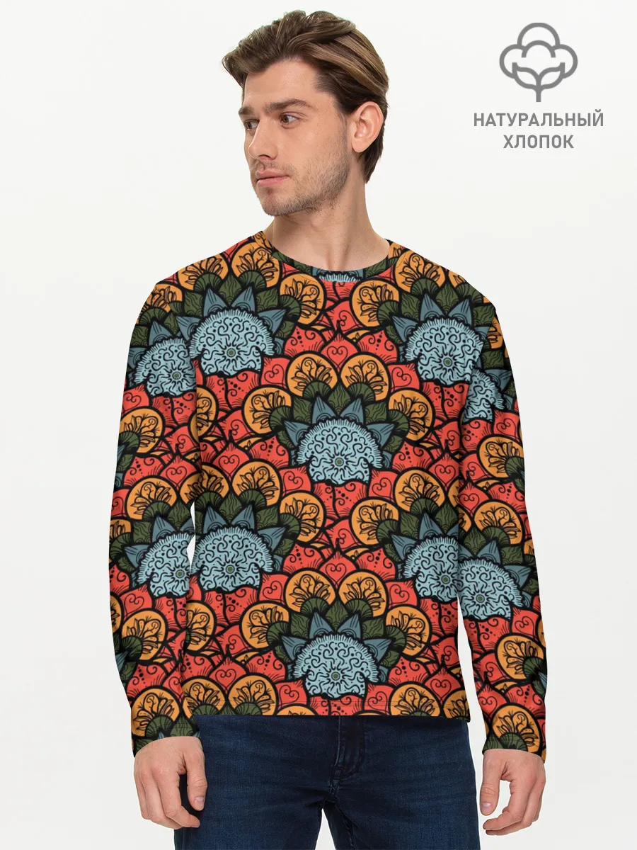Мужской лонгслив базовый / Узоры Бохо
