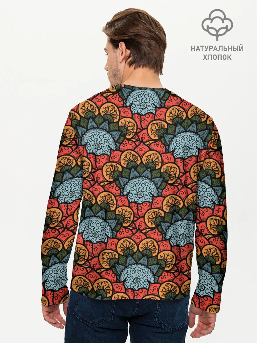 Мужской лонгслив базовый / Узоры Бохо