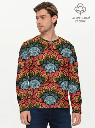 Мужской лонгслив базовый / Узоры Бохо