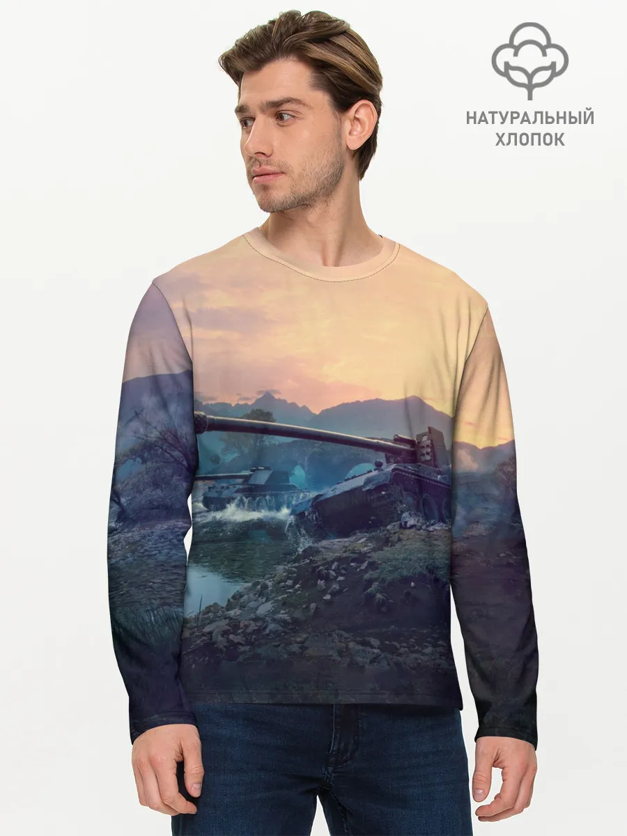 Мужской лонгслив базовый / Танки