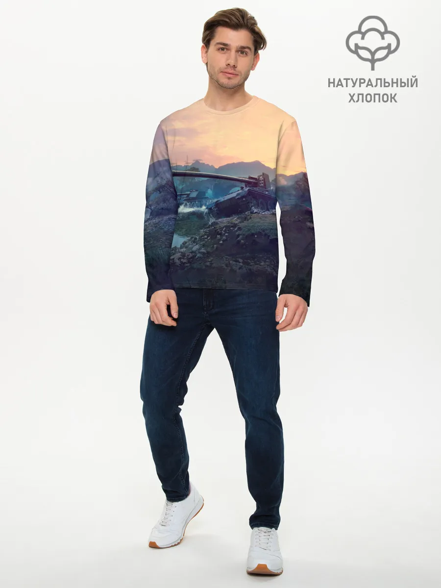 Мужской лонгслив базовый / Танки