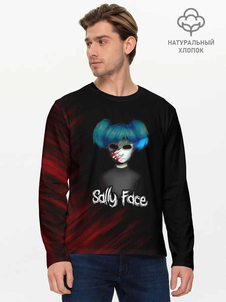 Мужской лонгслив базовый / Sally Face окровавленное лицо