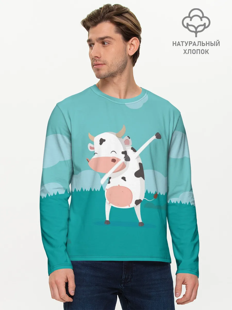 Мужской лонгслив базовый / DAB Корова