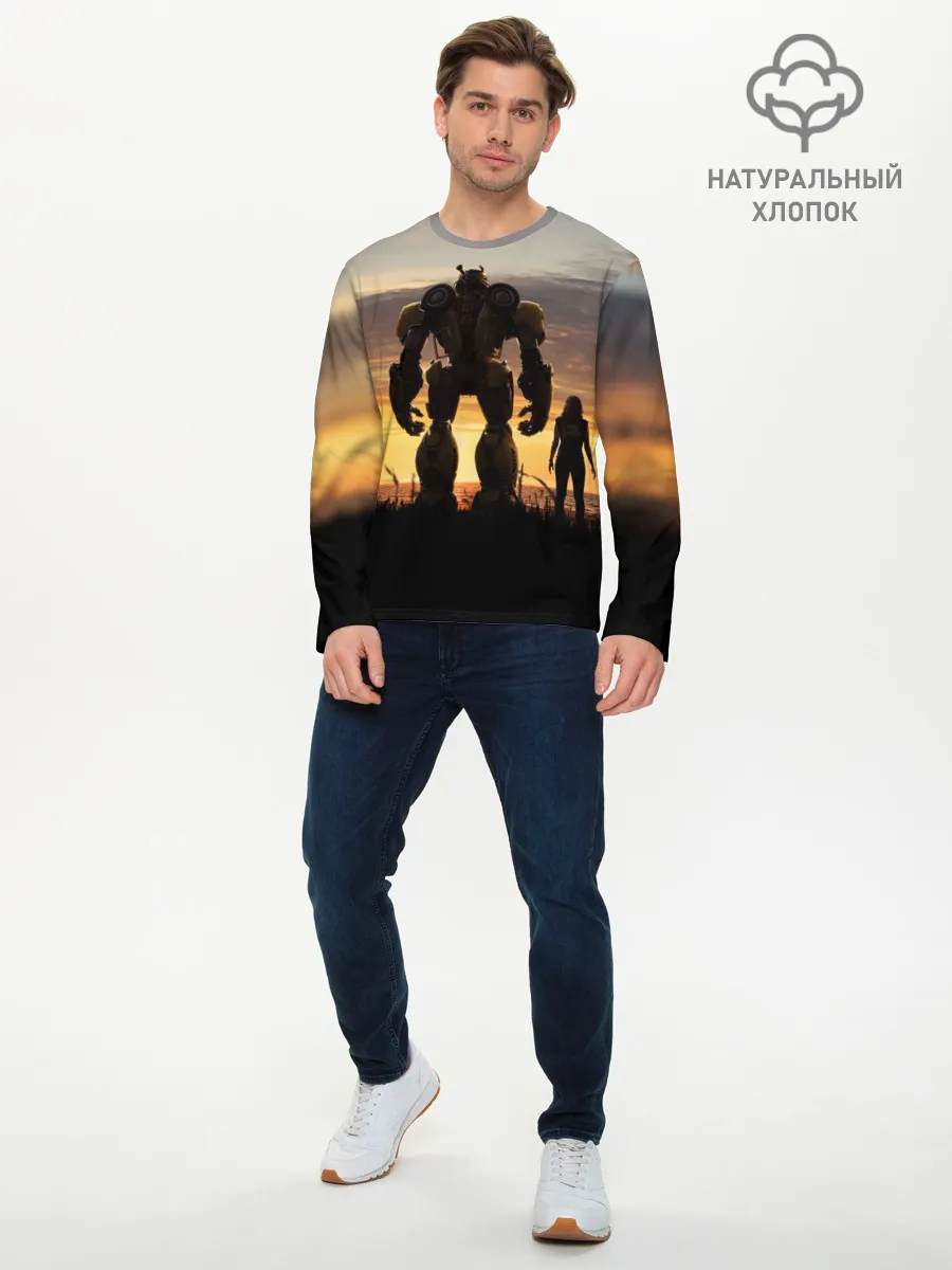 Мужской лонгслив базовый / Бамблби и Чарли на закате