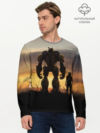 Мужской лонгслив базовый / Бамблби и Чарли на закате