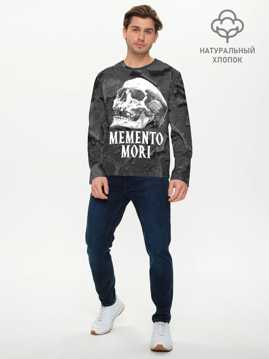 Мужской лонгслив базовый / Memento mori