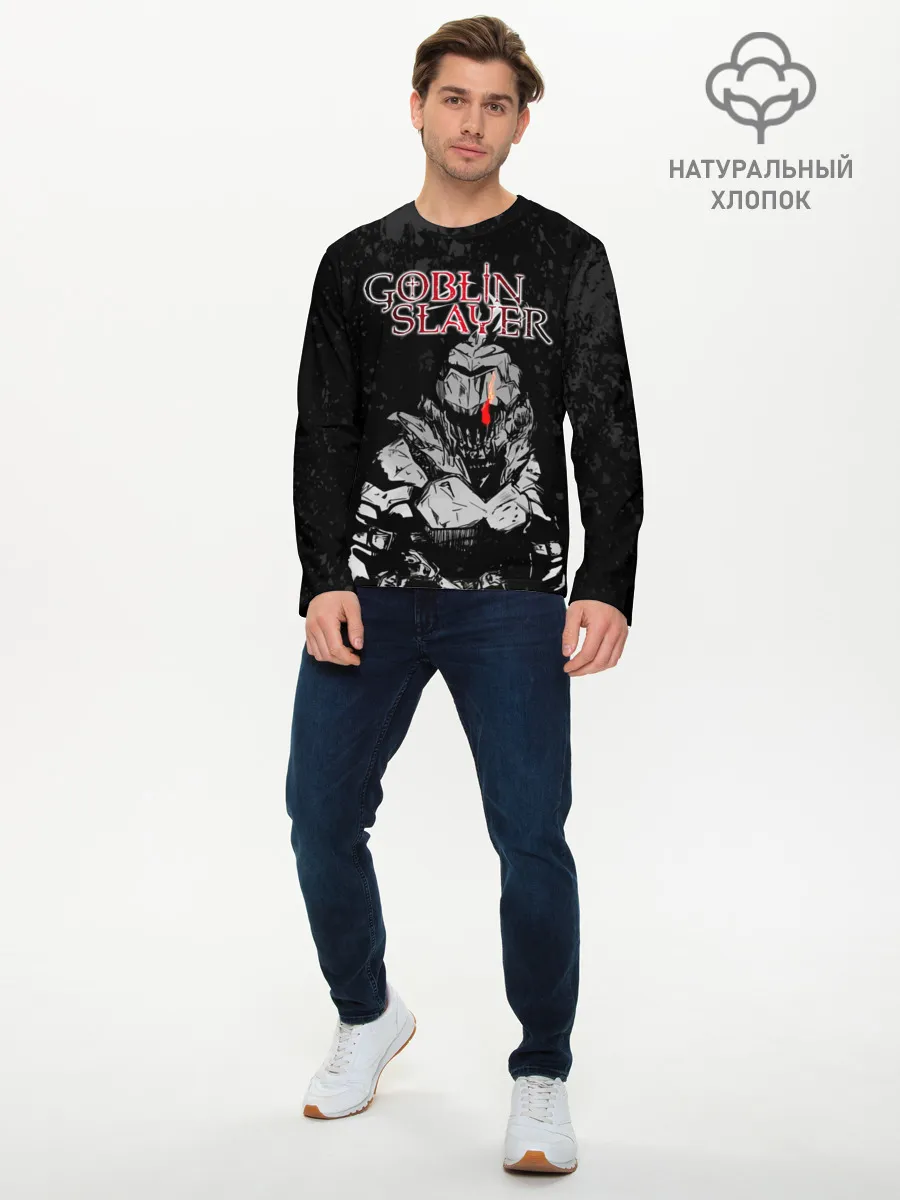 Мужской лонгслив базовый / Goblin Slayer black background