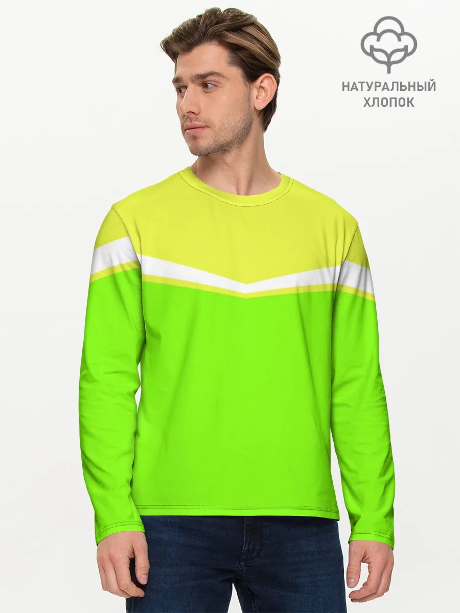 Мужской лонгслив базовый / Угол зеленый