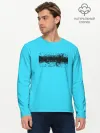 Мужской лонгслив базовый / Гранж голубой