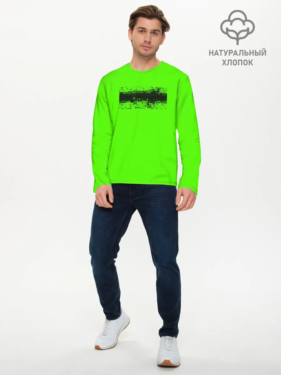 Мужской лонгслив базовый / Гранж зеленый