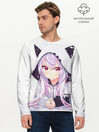 Мужской лонгслив базовый / Няшная тян