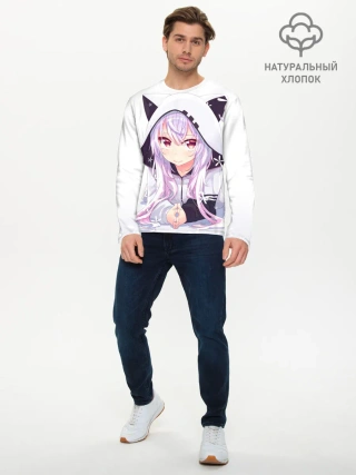 Мужской лонгслив базовый / Няшная тян