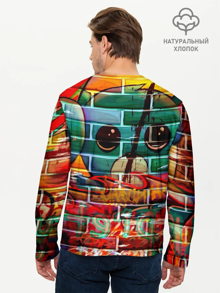 Мужской лонгслив базовый / Милый Зверёк Граффити