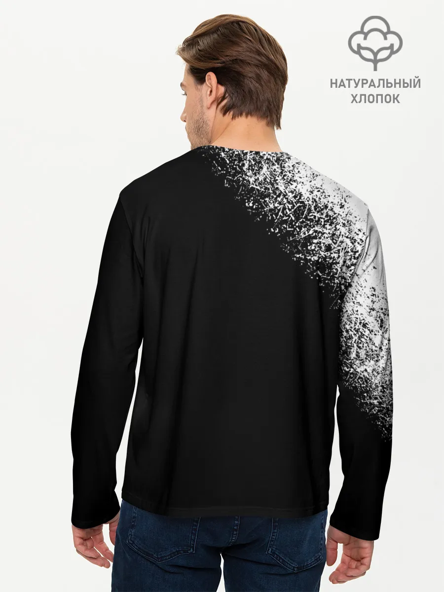 Мужской лонгслив базовый / Убийца Гоблинов черно-белый