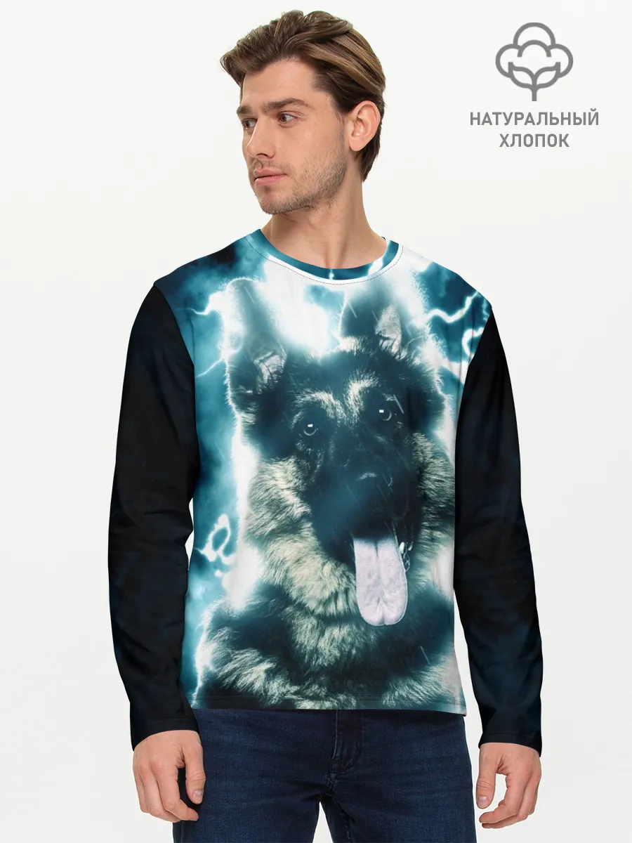 Мужской лонгслив базовый / Немецкая овчарка
