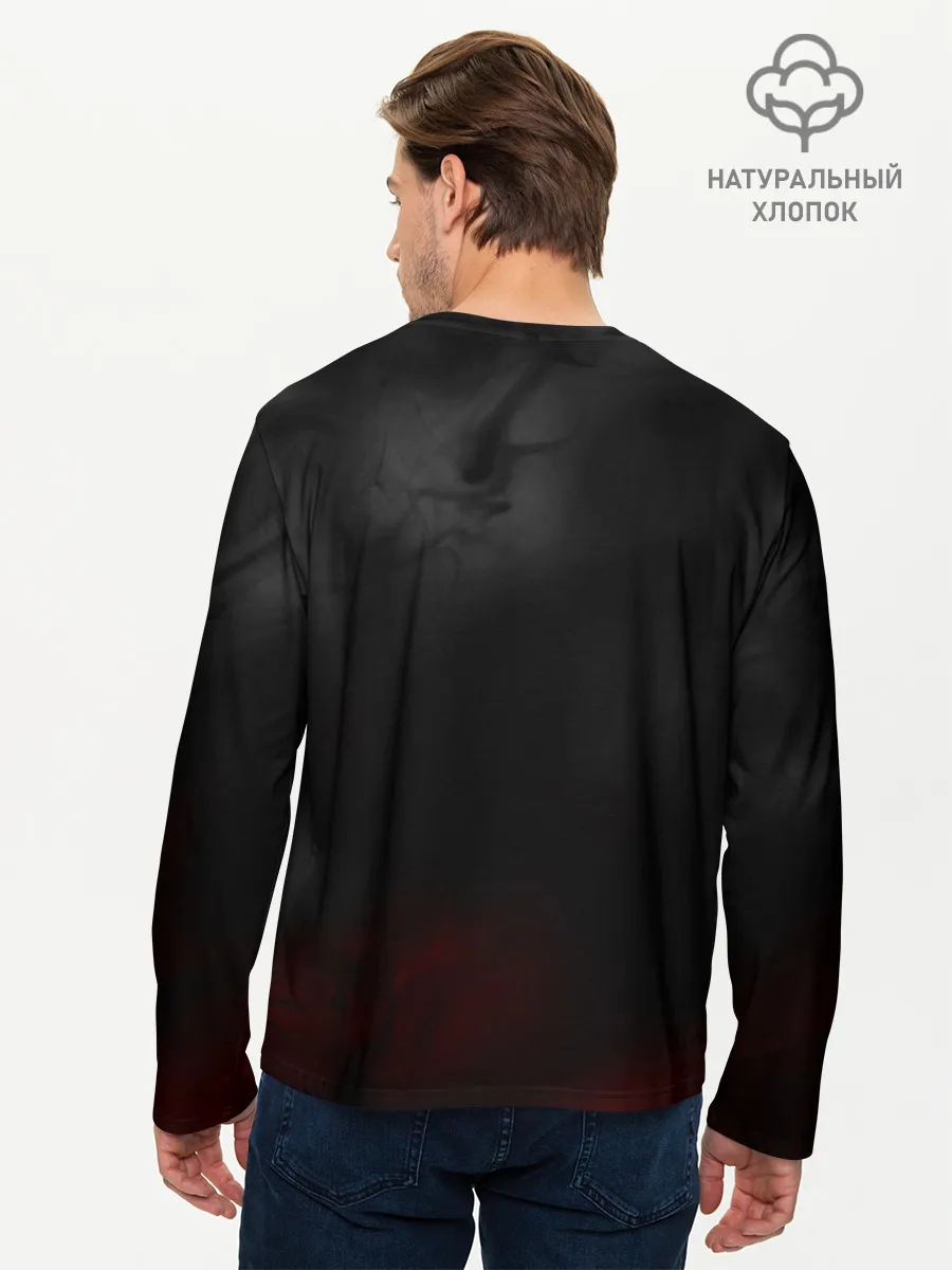 Мужской лонгслив базовый / БЕЗДОМНЫЙ БОГ. Темная тема