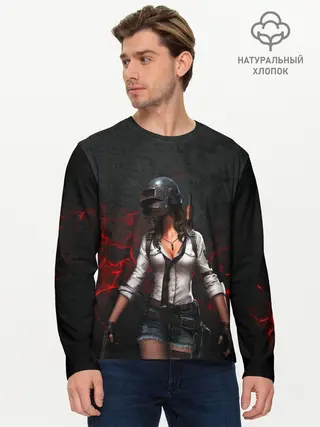 Мужской лонгслив базовый / PUBG Girl