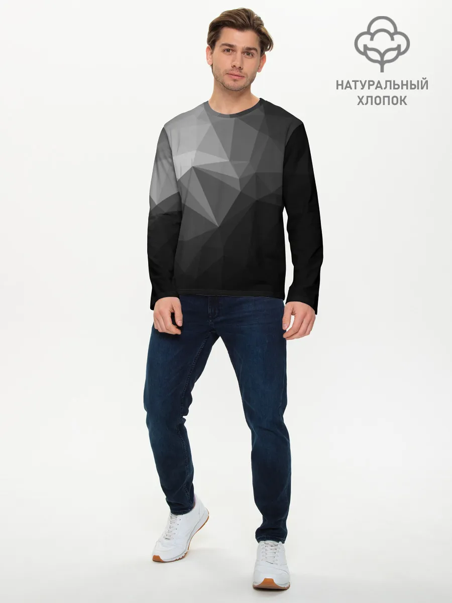 Мужской лонгслив базовый / Poly Abstract