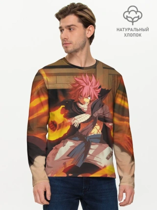 Мужской лонгслив базовый / Нацу огненный боец