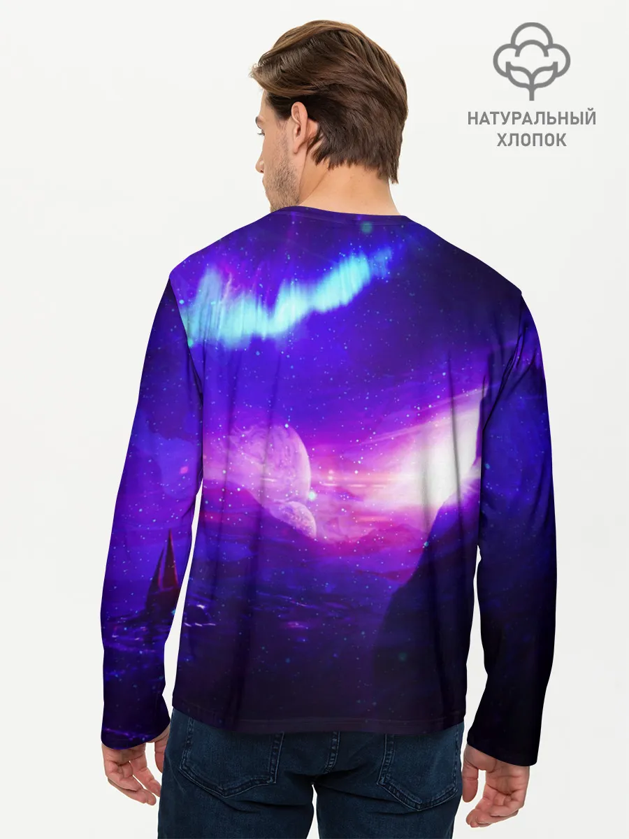Мужской лонгслив базовый / Космическое сияние