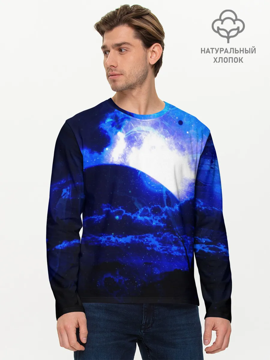 Мужской лонгслив базовый / Космический закат