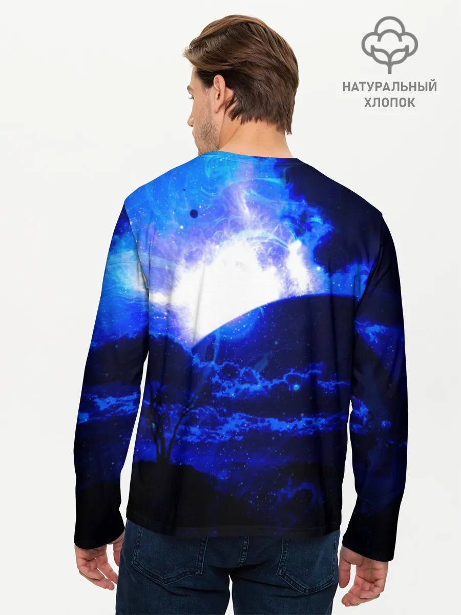 Мужской лонгслив базовый / Космический закат