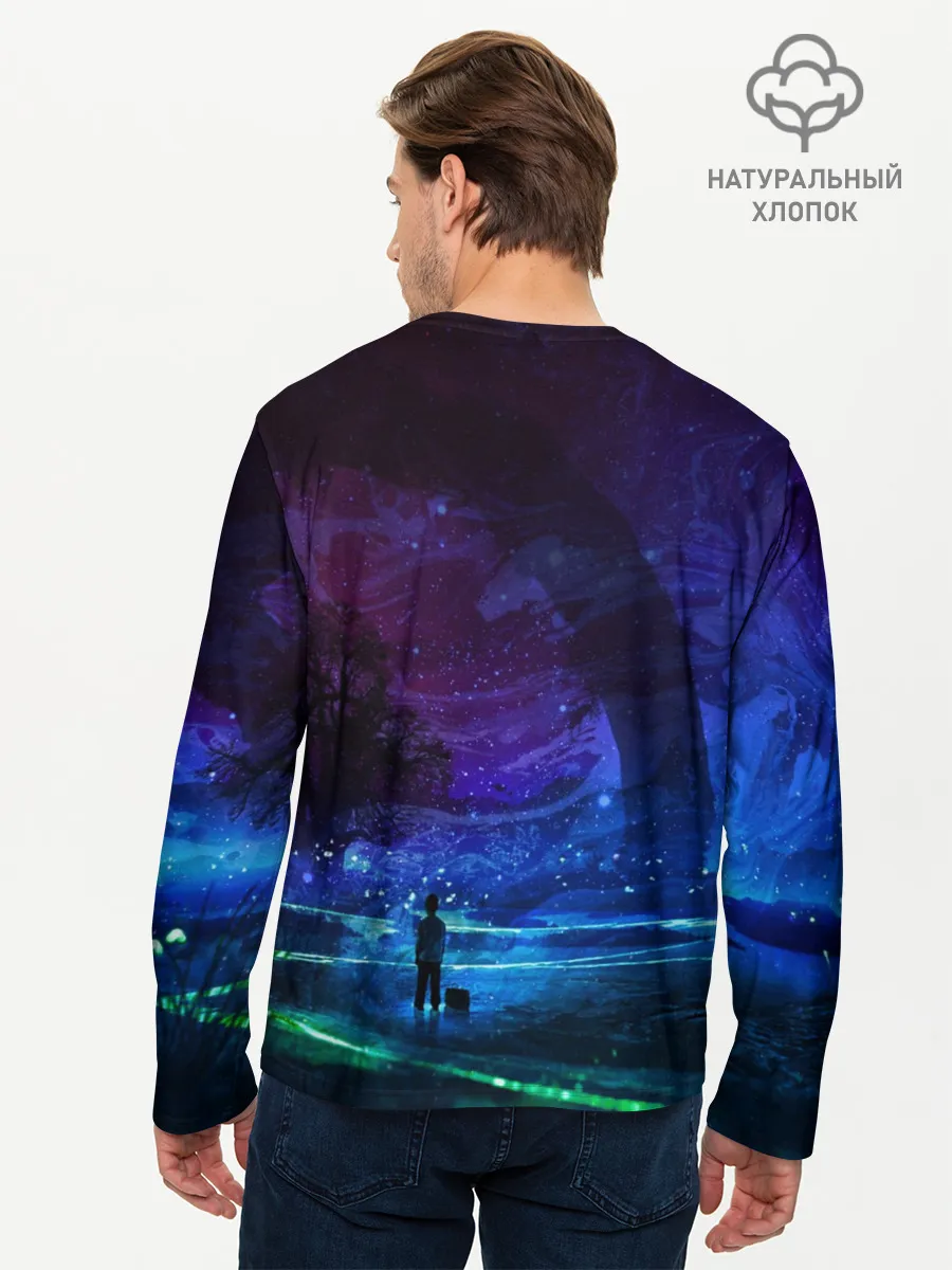 Мужской лонгслив базовый / Парень и космос