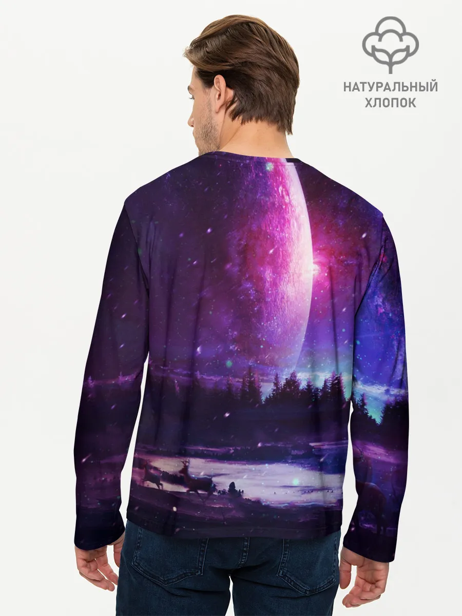 Мужской лонгслив базовый / Северный закат