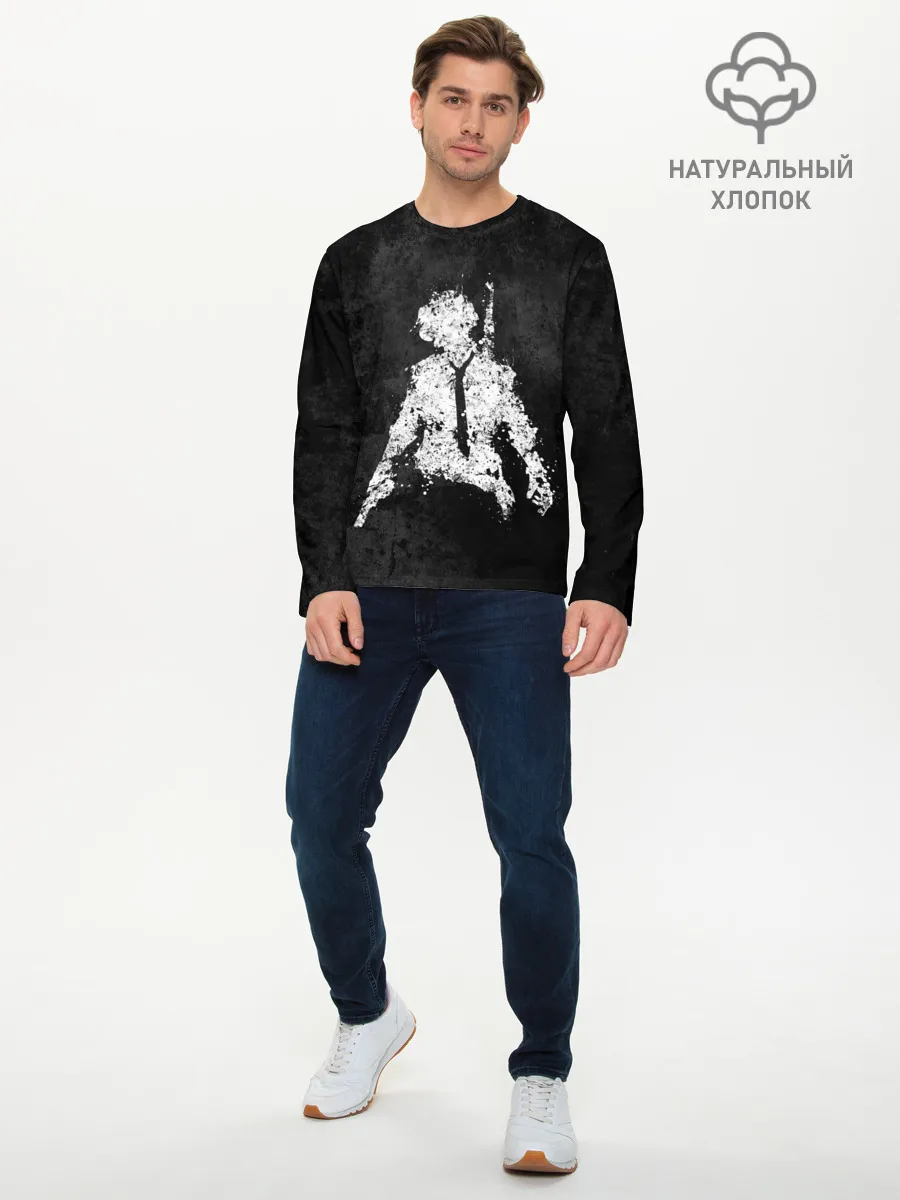 Мужской лонгслив базовый / PUBG брызги красок