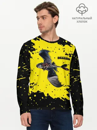Мужской лонгслив базовый / Как приручить дракона