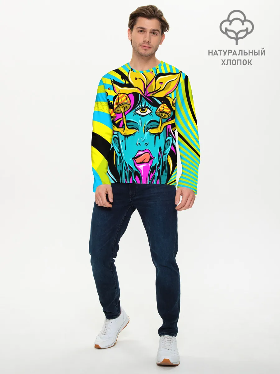 Мужской лонгслив базовый / Психоделика