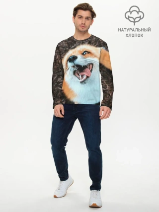 Мужской лонгслив базовый / Довольная лиса