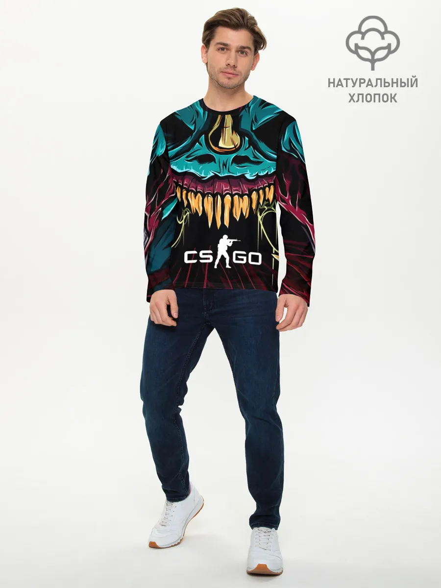Мужской лонгслив базовый / CS GO hyper beast skin