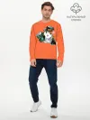Мужской лонгслив базовый / Джоджо хомяк на оранжевом