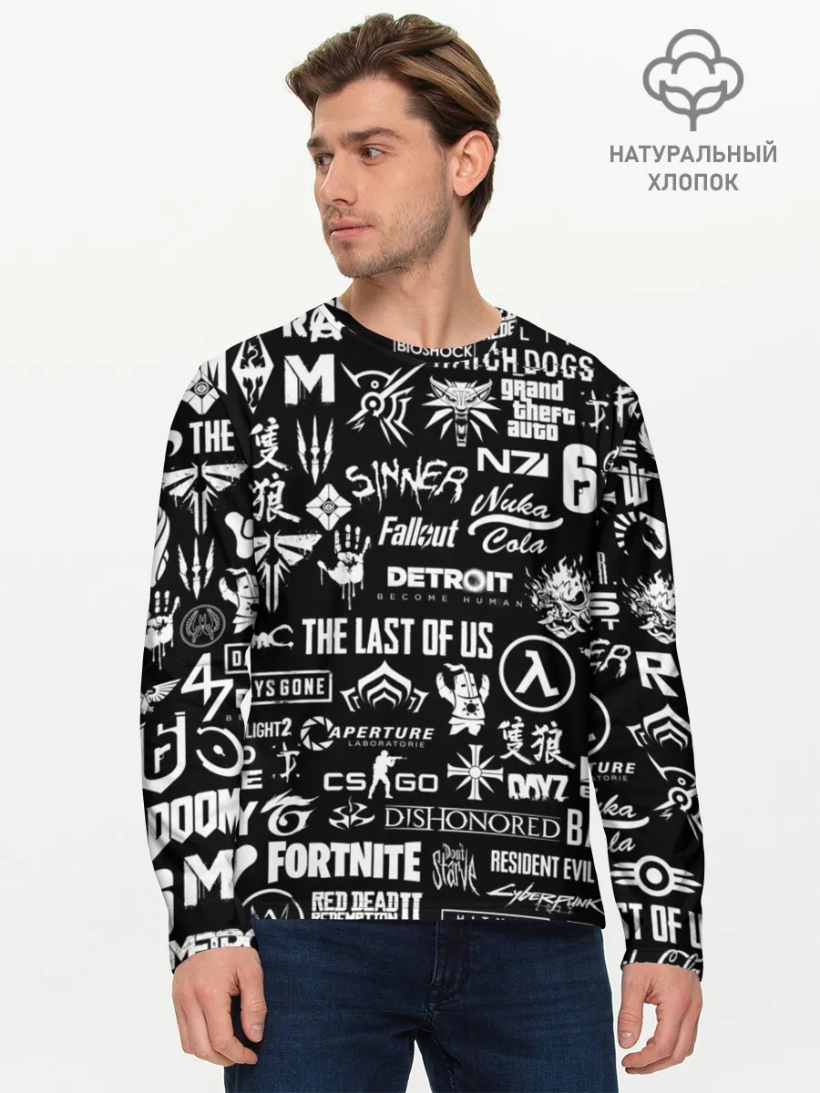 Мужской лонгслив базовый / ЛОГОТИПЫ ИГР