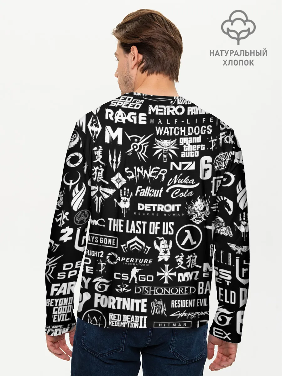 Мужской лонгслив базовый / ЛОГОТИПЫ ИГР