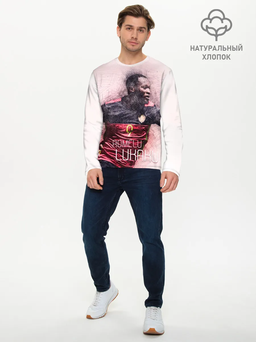 Мужской лонгслив базовый / Romelu Lukaku