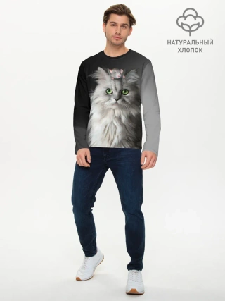 Мужской лонгслив базовый / Кот и мышка