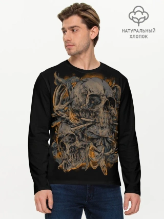 Мужской лонгслив базовый / Черепа