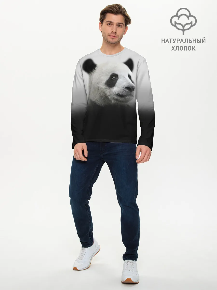 Мужской лонгслив базовый / Панда