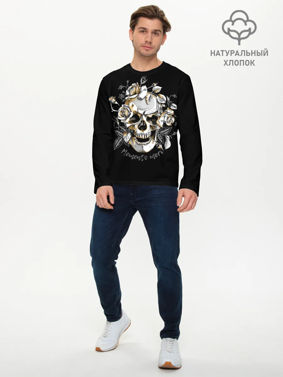 Мужской лонгслив базовый / Memento mori