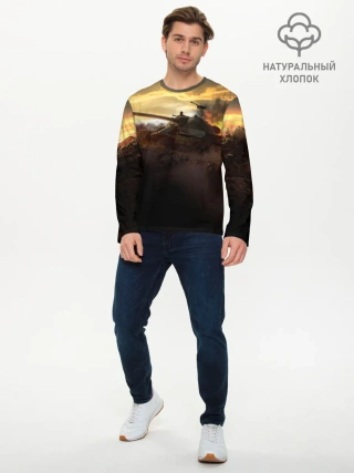 Мужской лонгслив базовый / танк на закате