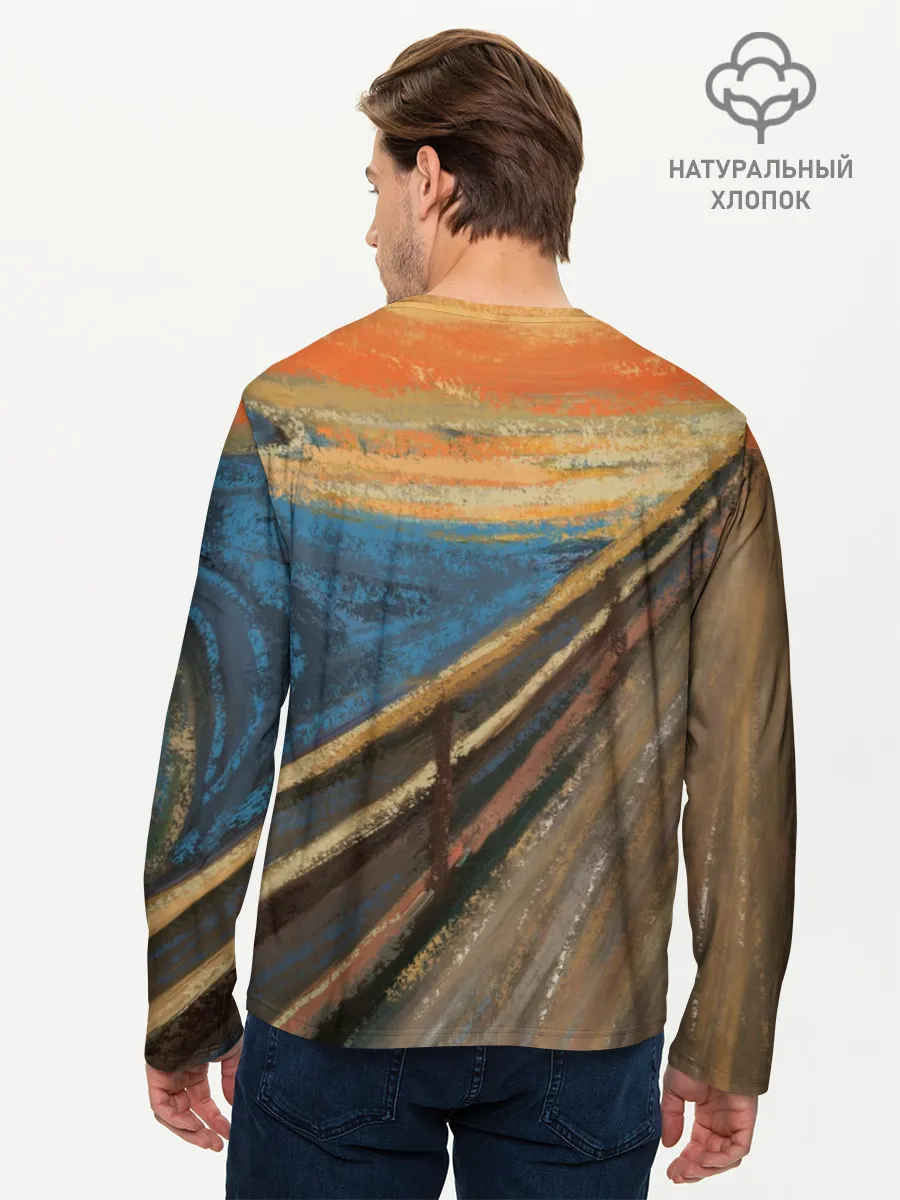 Мужской лонгслив базовый / Крик котика