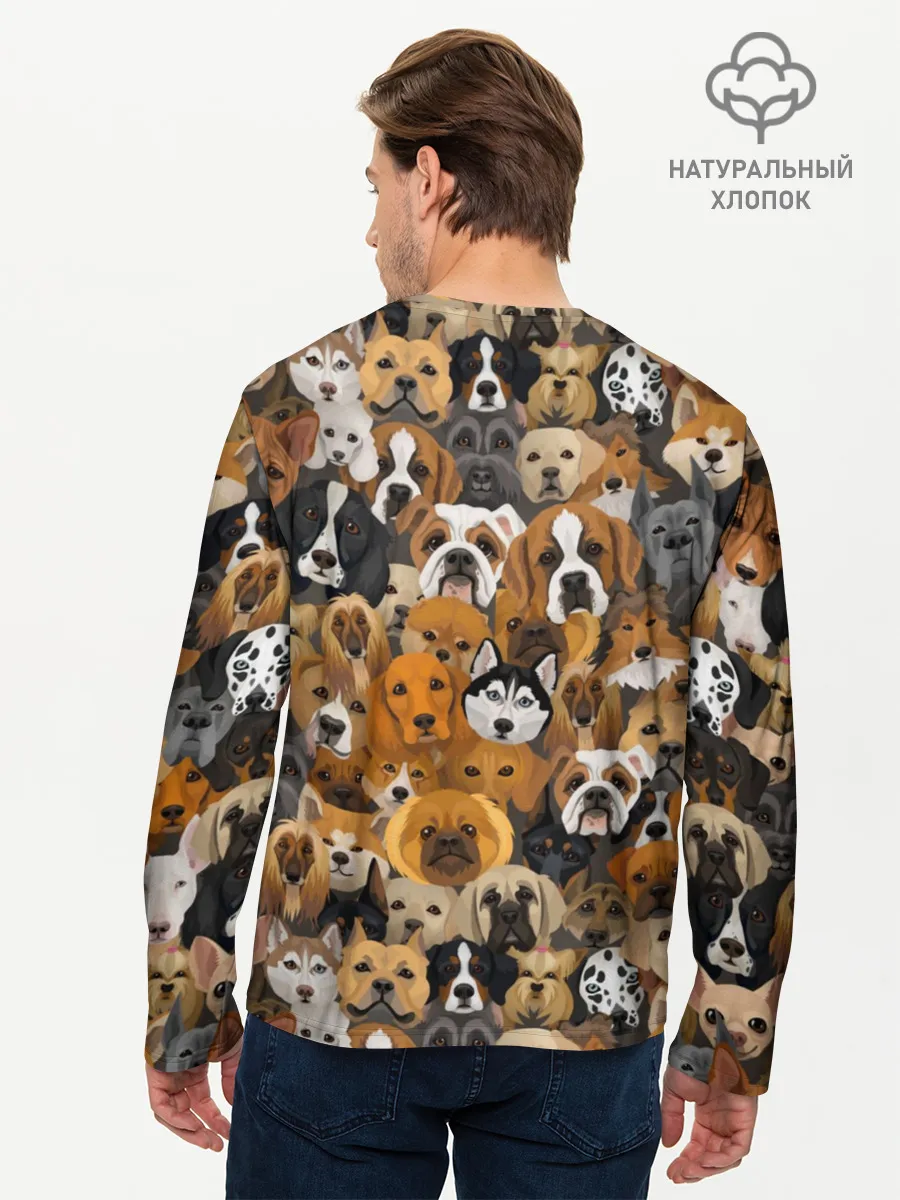 Мужской лонгслив базовый / Собаки