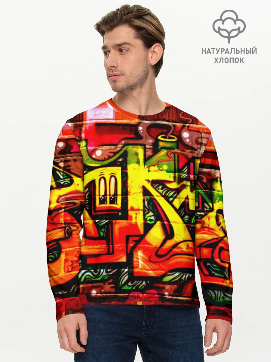Мужской лонгслив базовый / Граффити